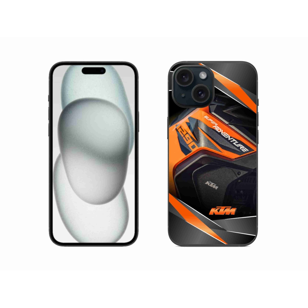 Gelový kryt mmCase na iPhone 15 - motorka ktm