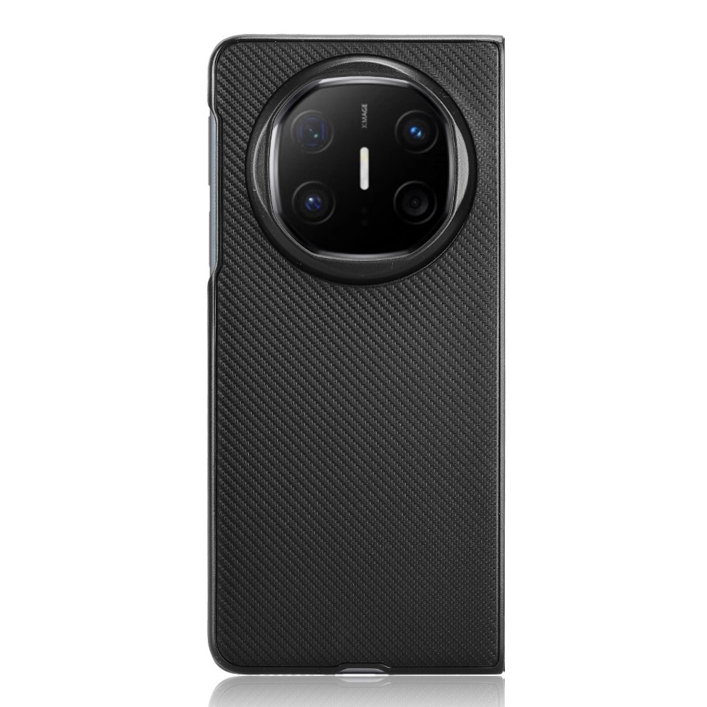 Textury plastový kryt s umělou kůží na Huawei Mate X6 - černý