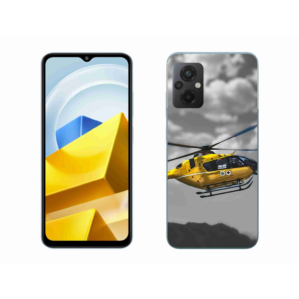 Gelový kryt mmCase na Xiaomi Poco M5 4G - žlutá helikoptéra