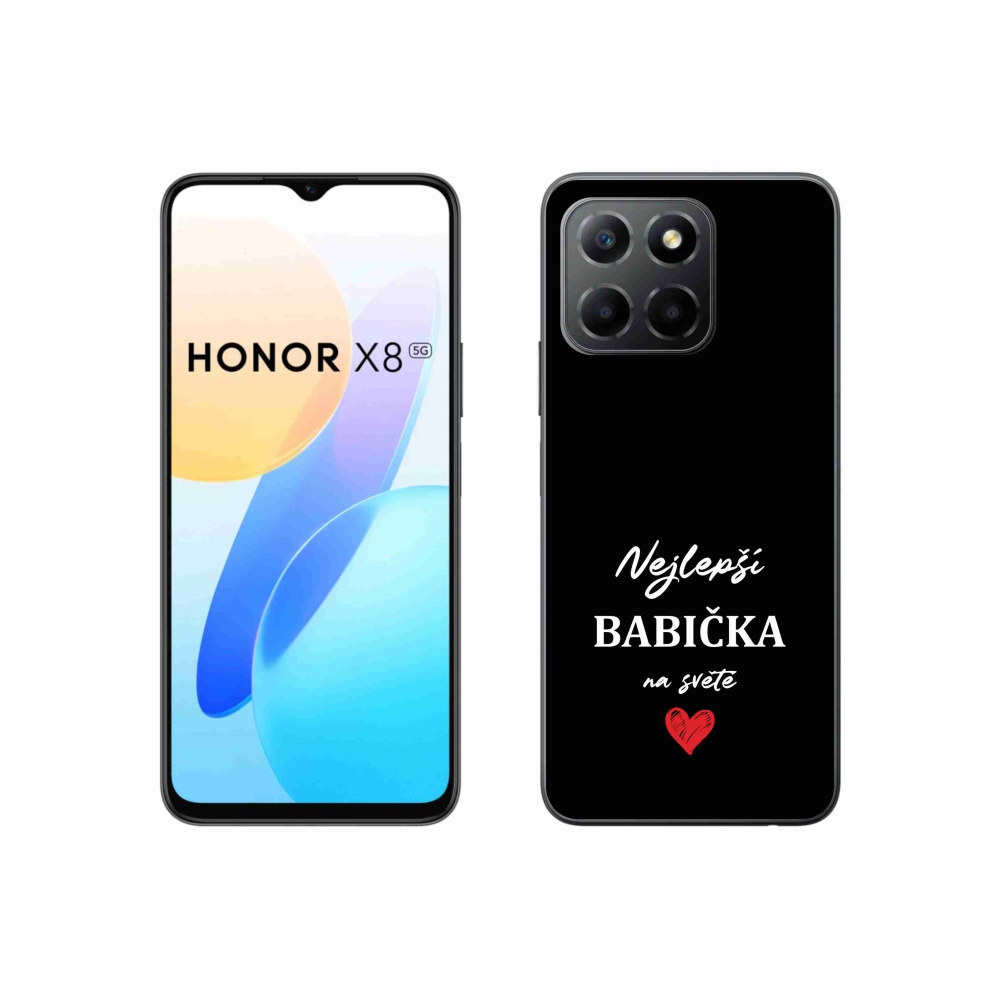 Gelový kryt mmCase na Honor X8 5G/Honor 70 Lite 5G - nejlepší babička 1 černé pozadí