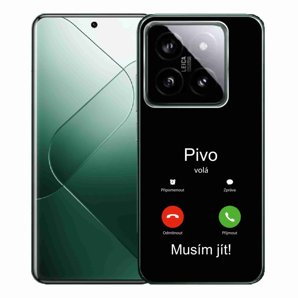 Gelový kryt mmCase na Xiaomi 14 Pro - pivo volá černé pozadí