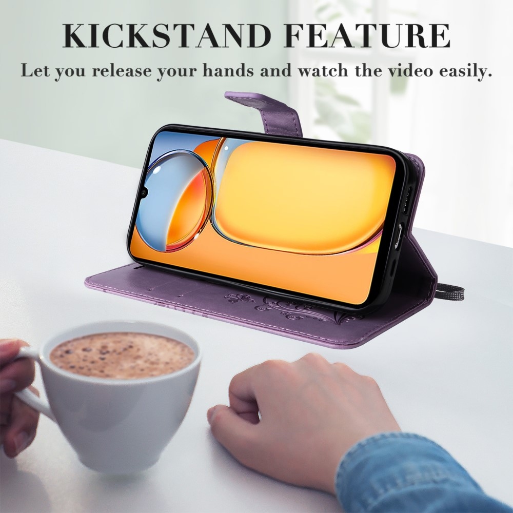 Big Butterfly knížkové pouzdro na Xiaomi Poco C65/Redmi 13C - fialové