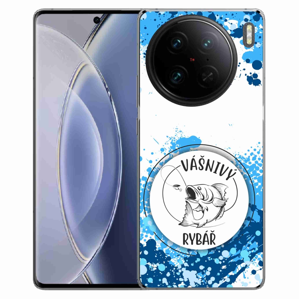 Gelový kryt mmCase na Vivo X90 Pro - vášnivý rybář bílé pozadí