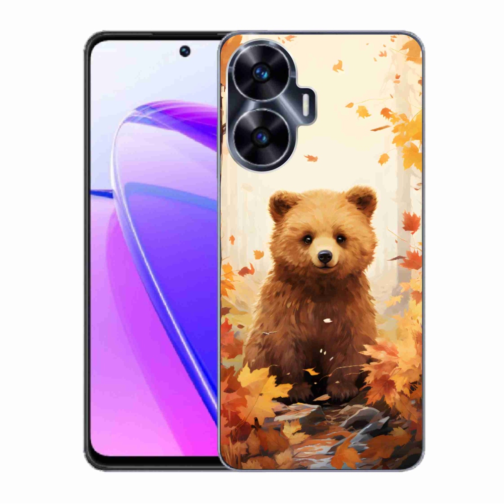 Gelový kryt mmCase na Realme C55 - medvěd v lese