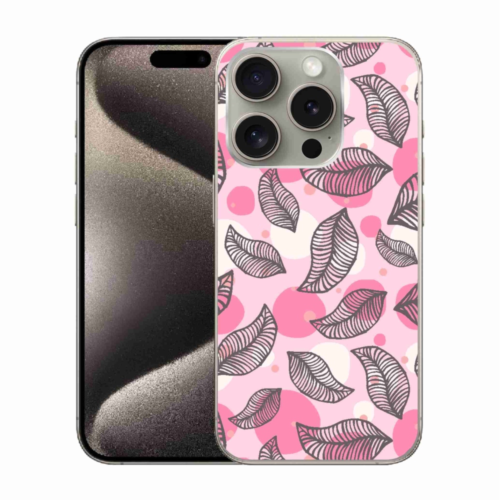 Gelový kryt mmCase na iPhone 15 Pro - kreslené padající listy
