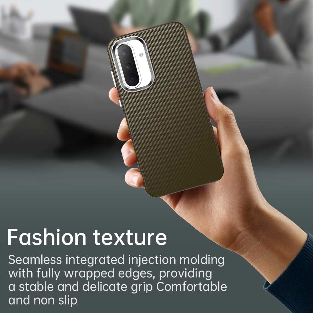 Texture fiber odolný kryt na Samsung Galaxy A36 5G - hnědý