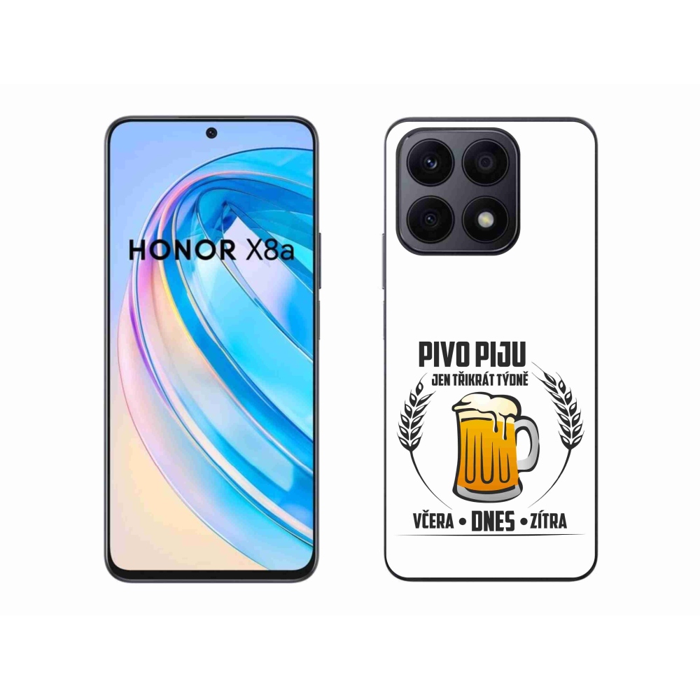 Gelový kryt mmCase na Honor X8a - pivní motiv bílé pozadí