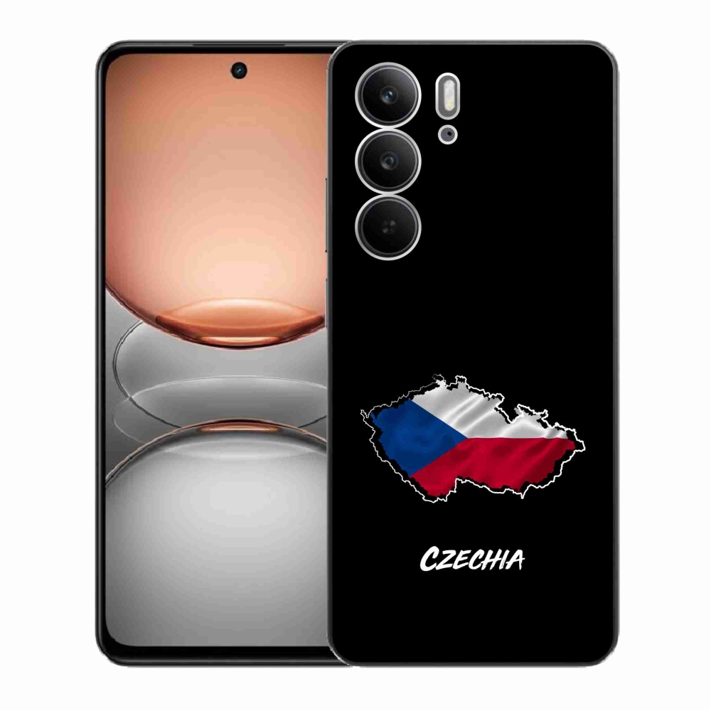 Gelový kryt mmCase na Realme C75 - Czechia černé pozadí