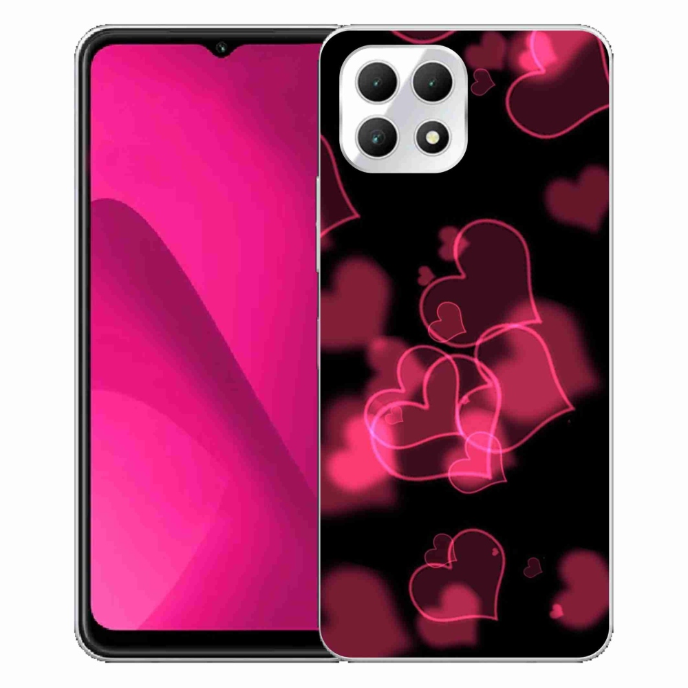 Gelový kryt mmCase na T-Mobile T Phone 2 - červená srdíčka