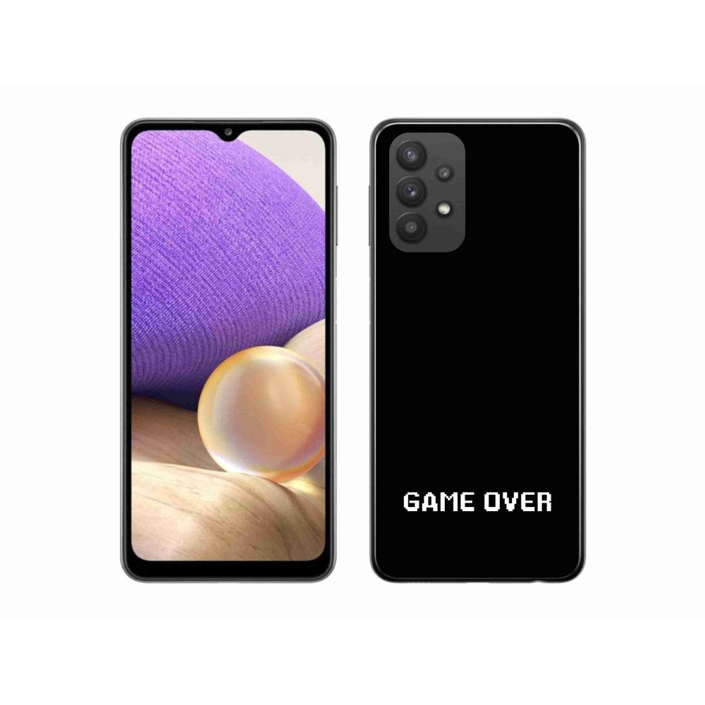 Gelový kryt mmCase na Samsung Galaxy A32 5G - game over černé pozadí