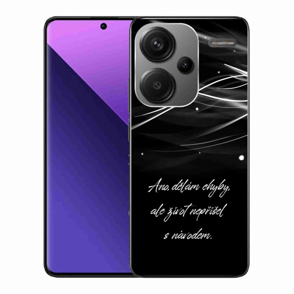 Gelový kryt mmCase na Xiaomi Redmi Note 13 Pro+ 5G - citát černé pozadí