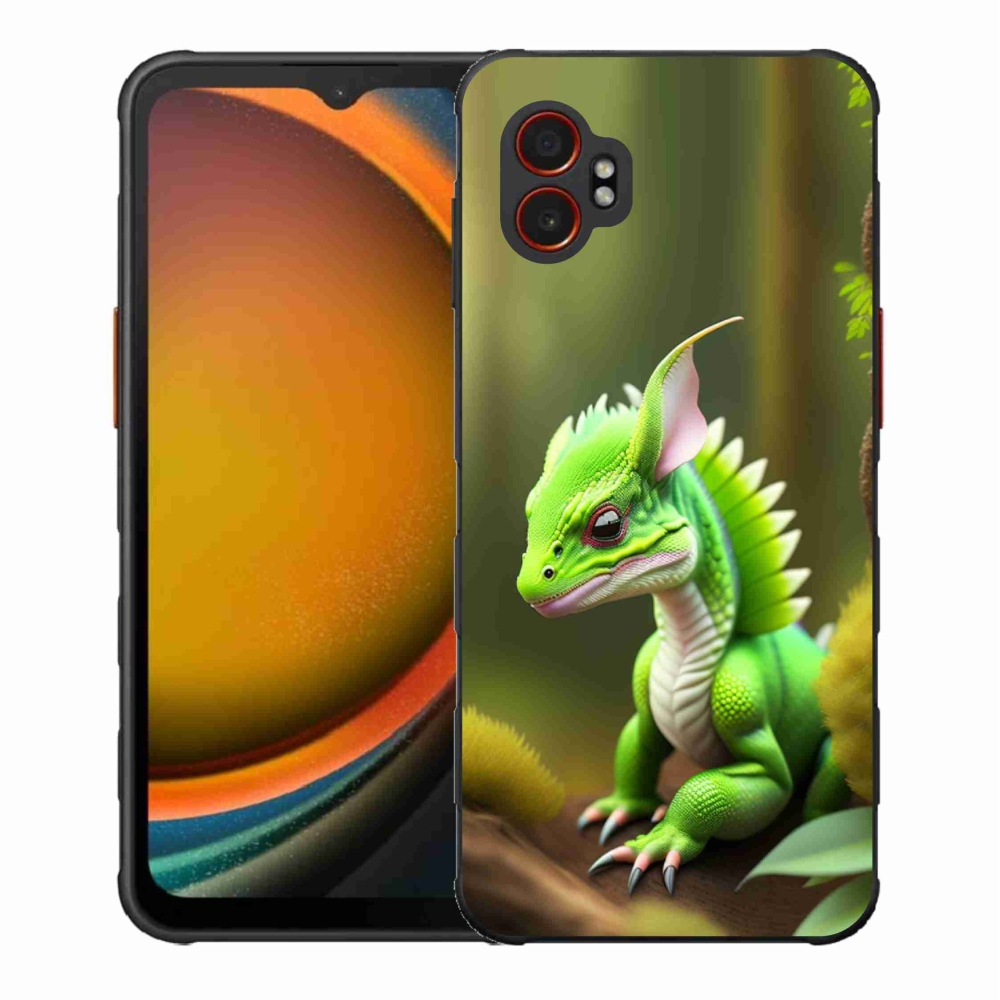 Gelový kryt mmCase na Samsung Galaxy Xcover 7 Pro - zelený dráček