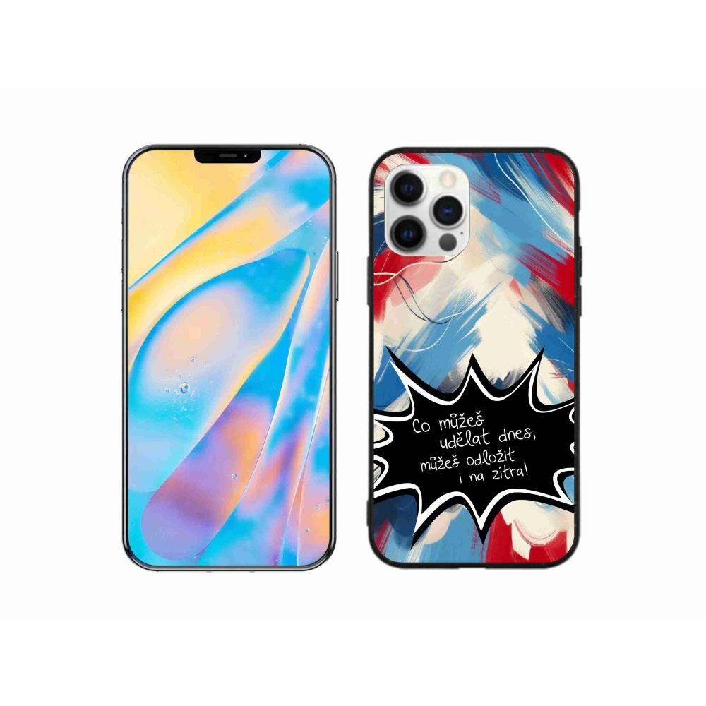 Gelový kryt mmCase na iPhone 12 Pro - vtipný text 9 černé pozadí