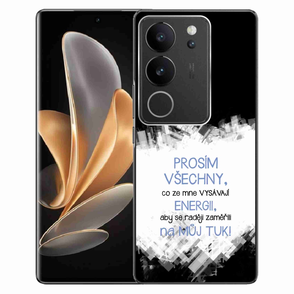 Gelový kryt mmCase na Vivo V29 5G - vtipný text 1 modrý