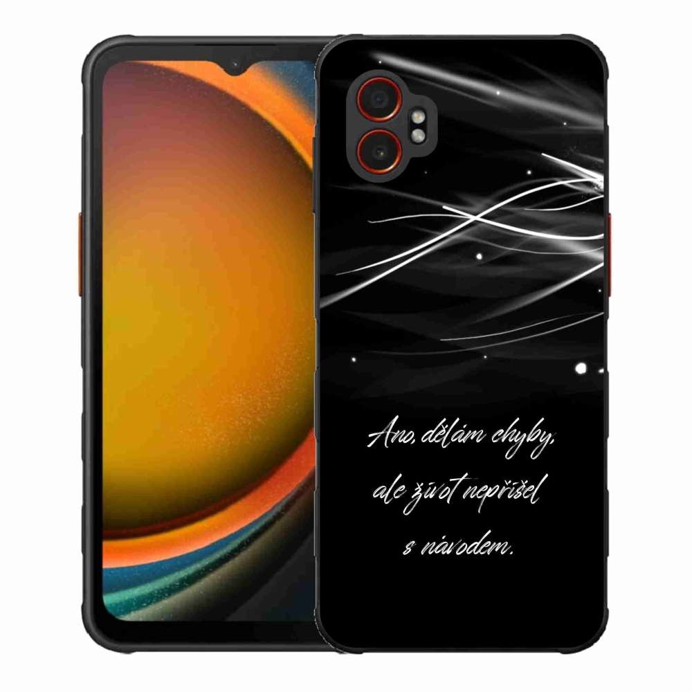 Gelový kryt mmCase na Samsung Galaxy Xcover 7 Pro - citát černé pozadí