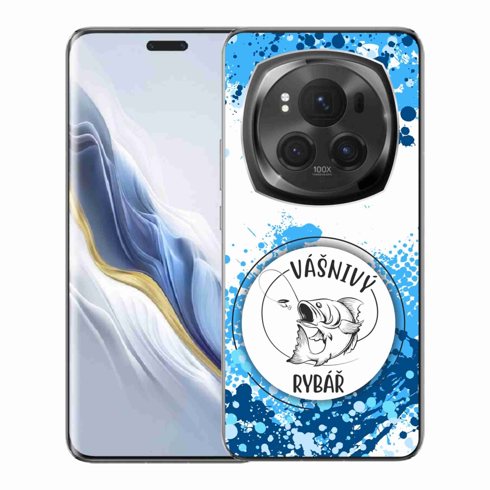 Gelový kryt mmCase na Honor Magic 6 Pro 5G - vášnivý rybář bílé pozadí
