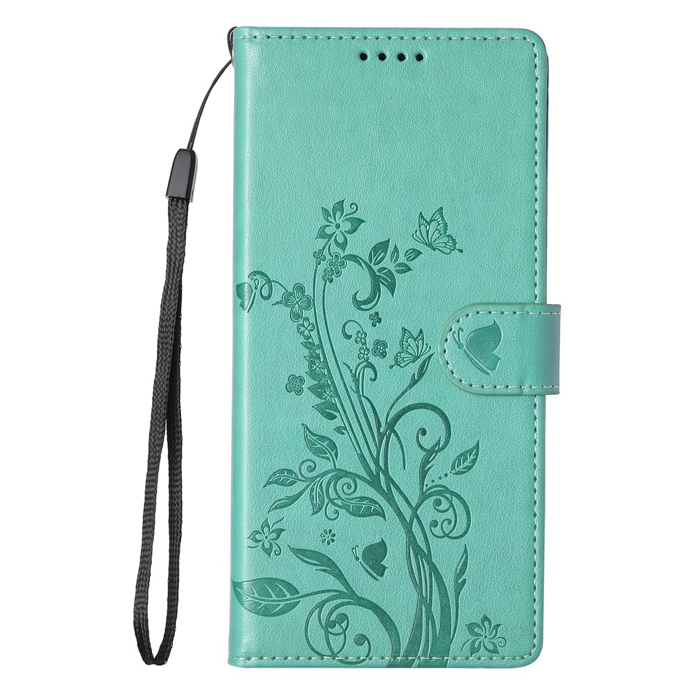 Flowery knížkové pouzdro na Samsung Galaxy A07 4G - modrozelené