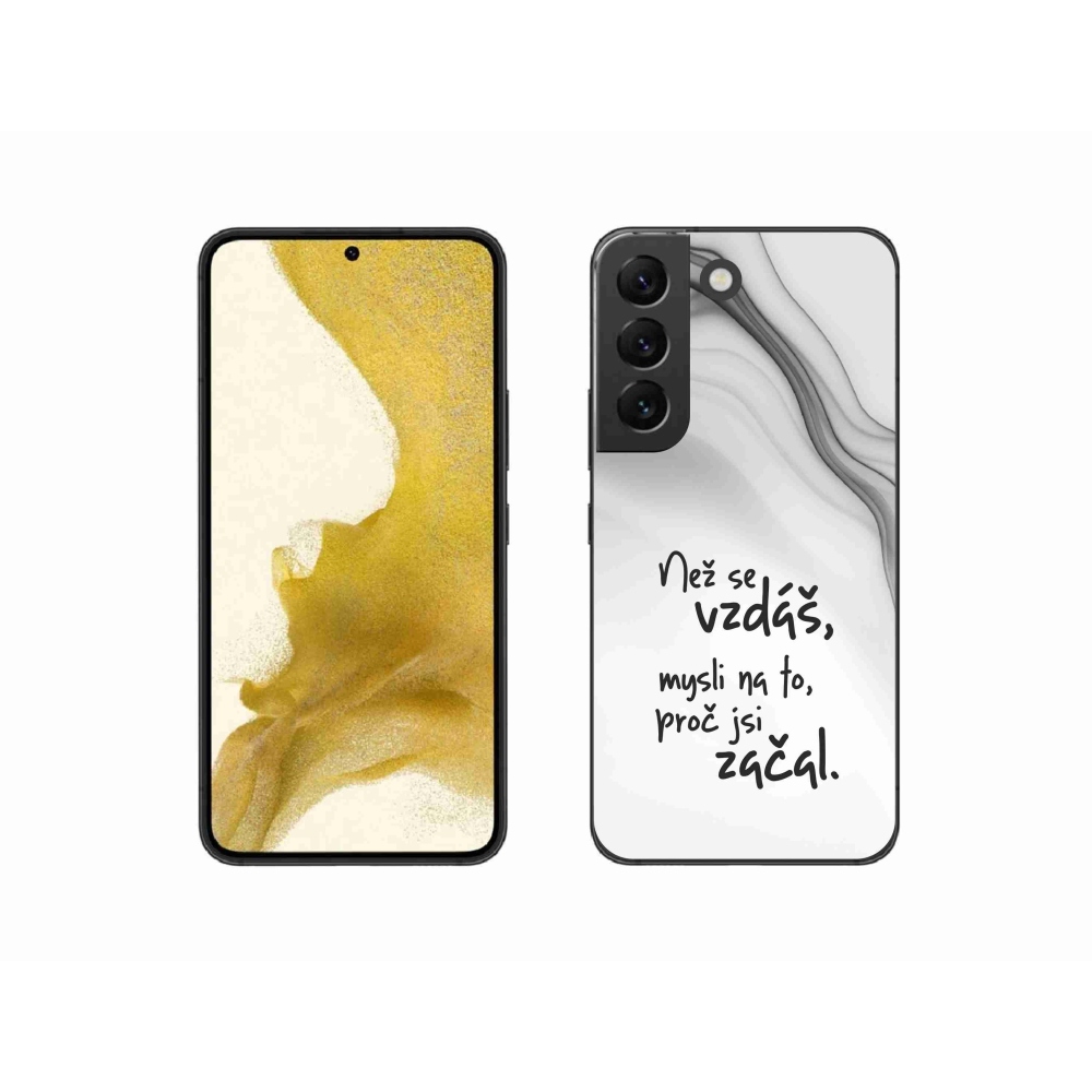 Gelový kryt mmCase na Samsung Galaxy S22 5G - citát 2 bílé pozadí