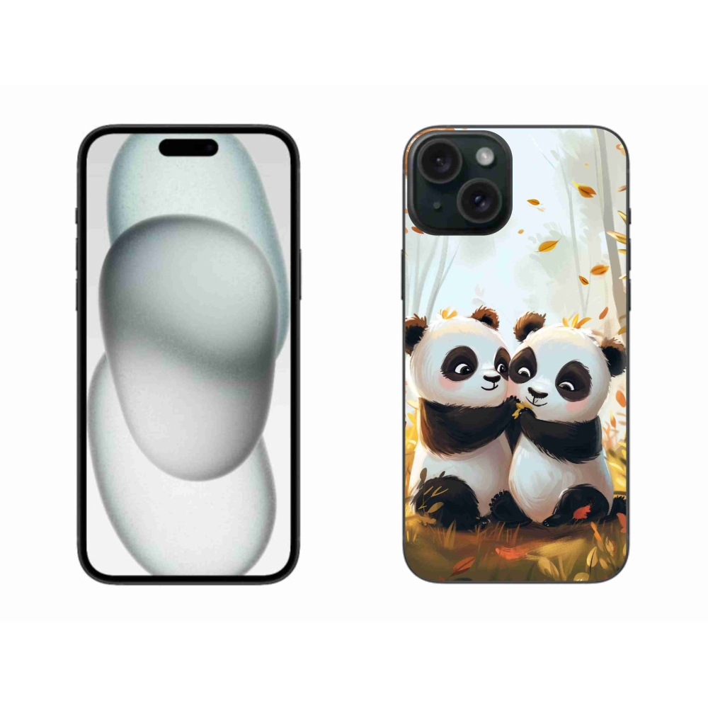 Gelový kryt mmCase na iPhone 15 Plus - pandy