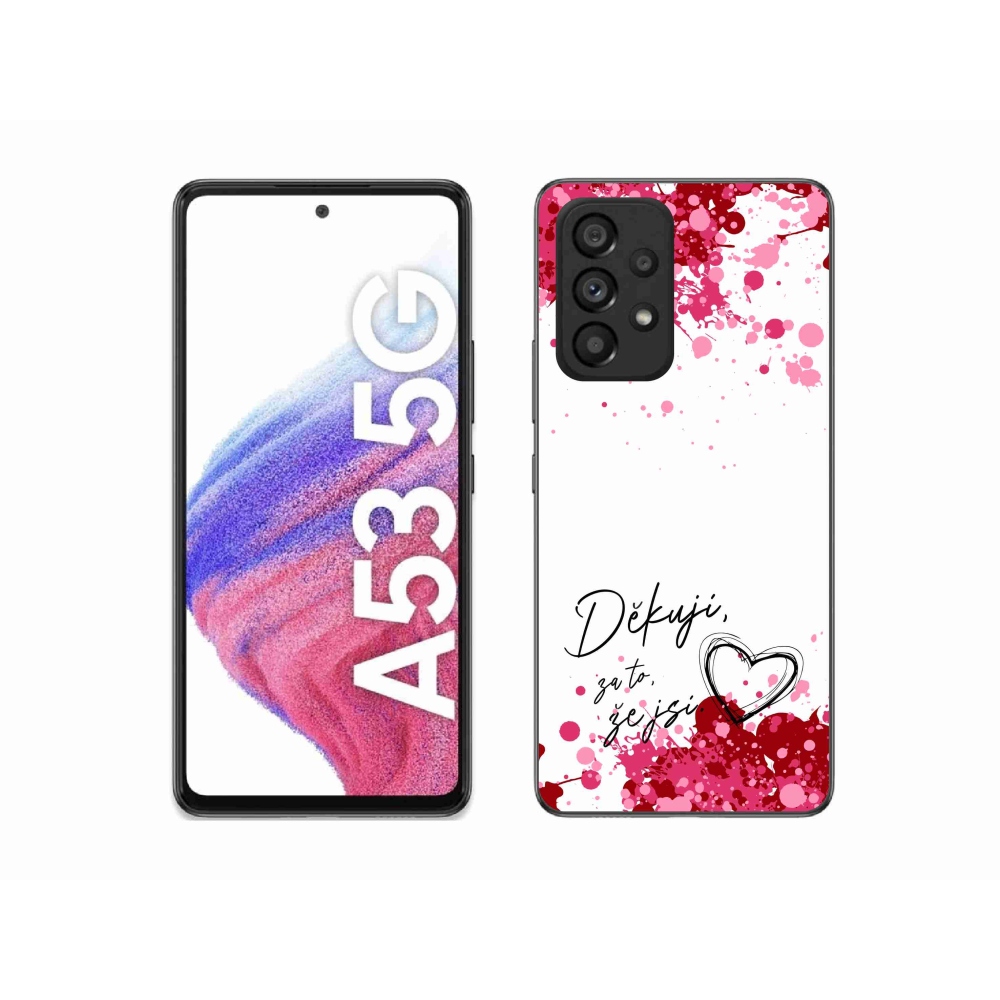 Gelový kryt mmCase na Samsung Galaxy A53 5G - zamilovaný text 2 bílé pozadí