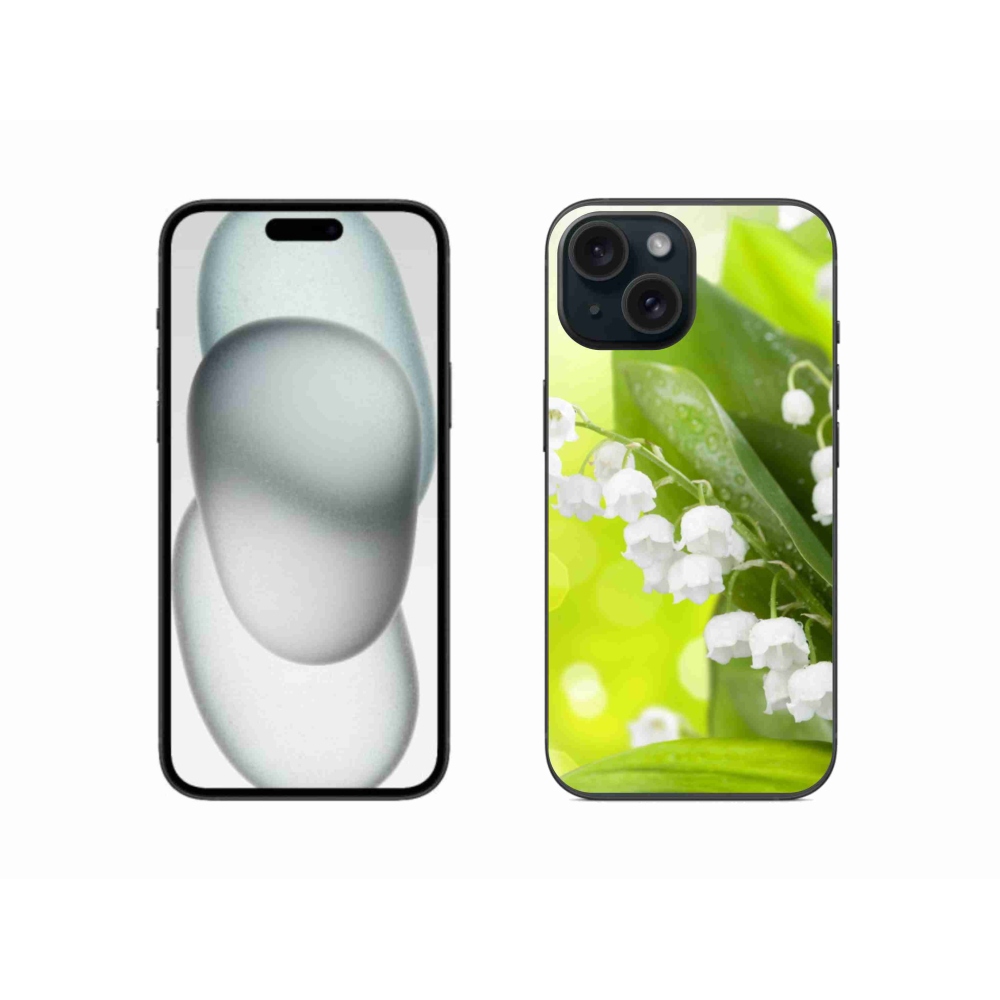 Gelový kryt mmCase na iPhone 15 - konvalinka