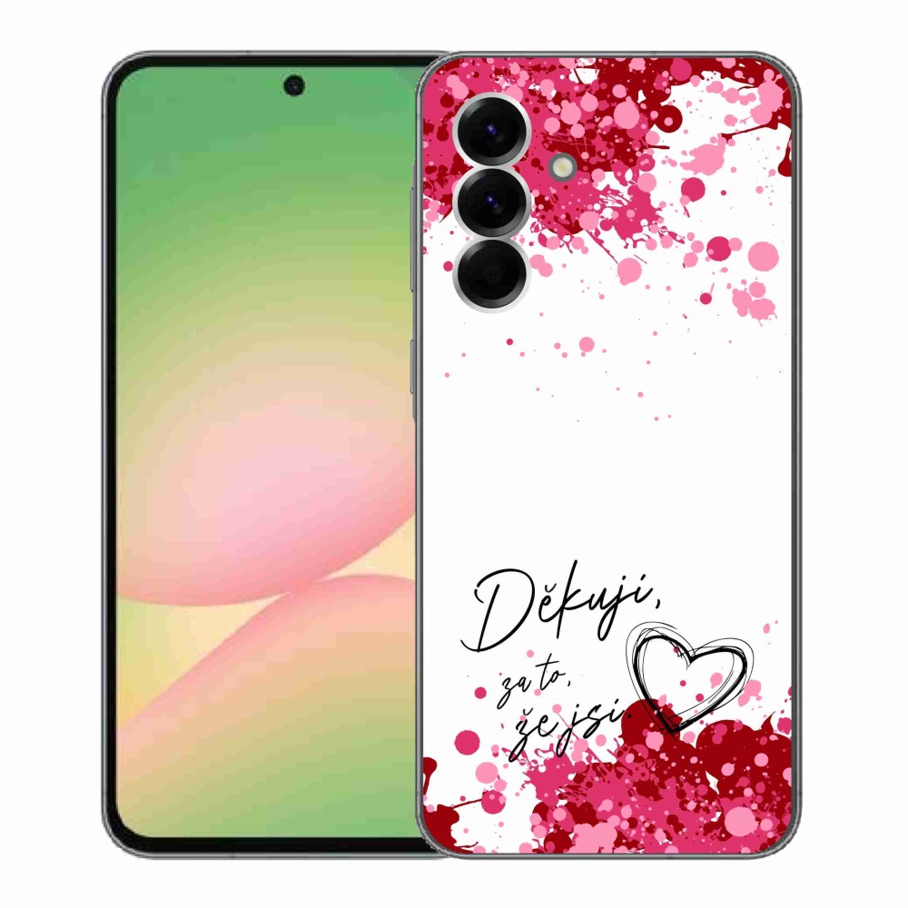 Gelový kryt mmCase na Samsung Galaxy A56 5G - zamilovaný text 2 bílé pozadí