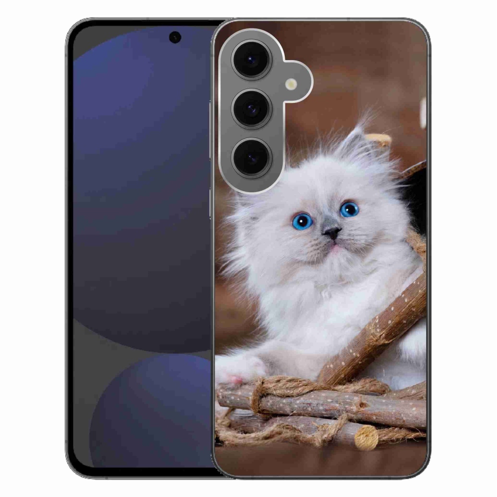 Gelový kryt mmCase na Samsung Galaxy S24 FE - bílé kotě