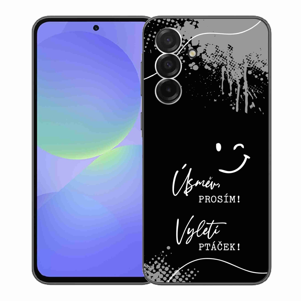 Gelový kryt mmCase na Samsung Galaxy A36 5G - vtipný text 4 černé pozadí