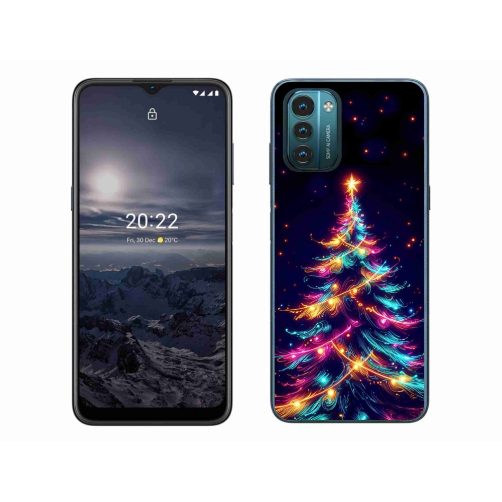 Gelový kryt mmCase na Nokia G11/G21 - neonový vánoční stromek