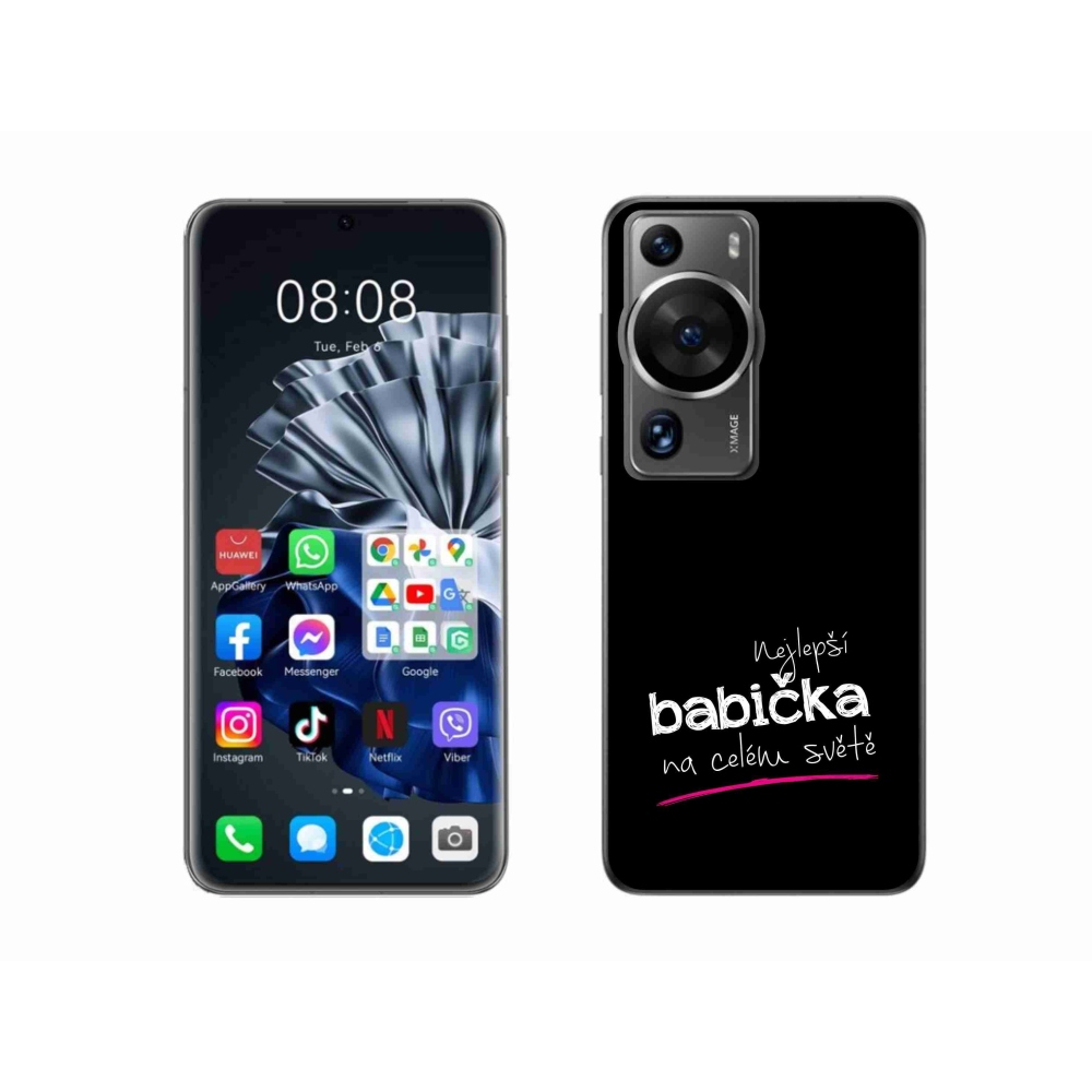 Gelový kryt mmCase na Huawei P60 Pro - nejlepší babička 4 černé pozadí