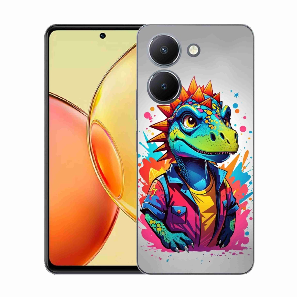 Gelový kryt mmCase na Vivo Y36 - barevný dinosaurus