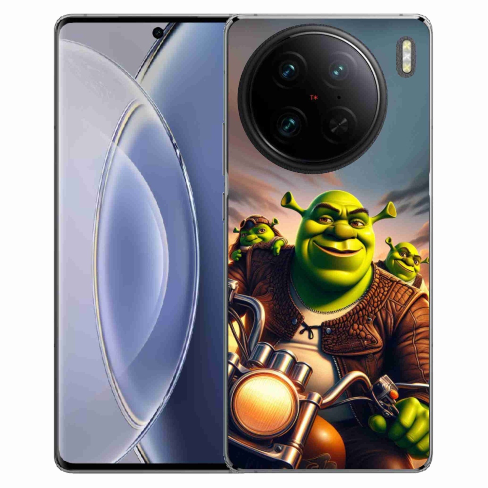 Gelový kryt mmCase na Vivo X90 Pro - shrek na motorce