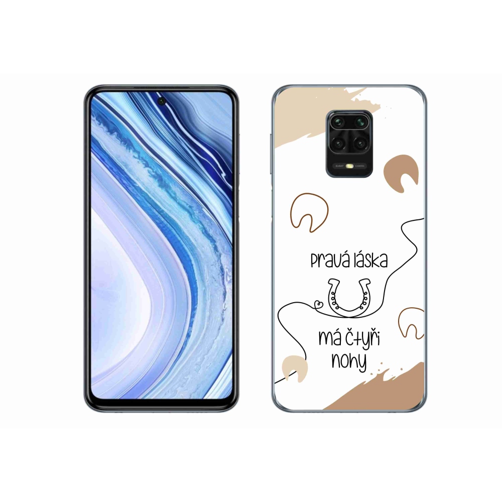 Gelový kryt mmCase na Xiaomi Redmi Note 9S - koňský motiv bílé pozadí