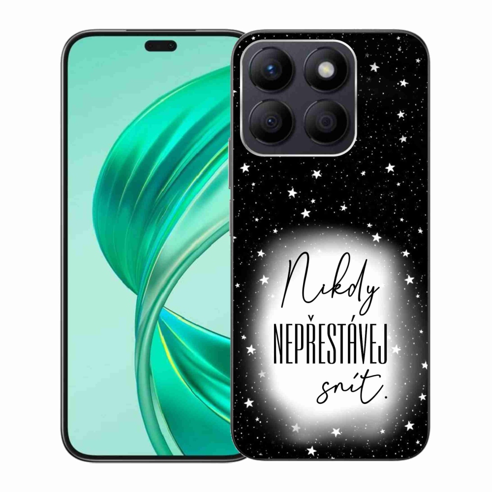 Gelový kryt mmCase na Honor X8b - citát 1 bíločerné pozadí