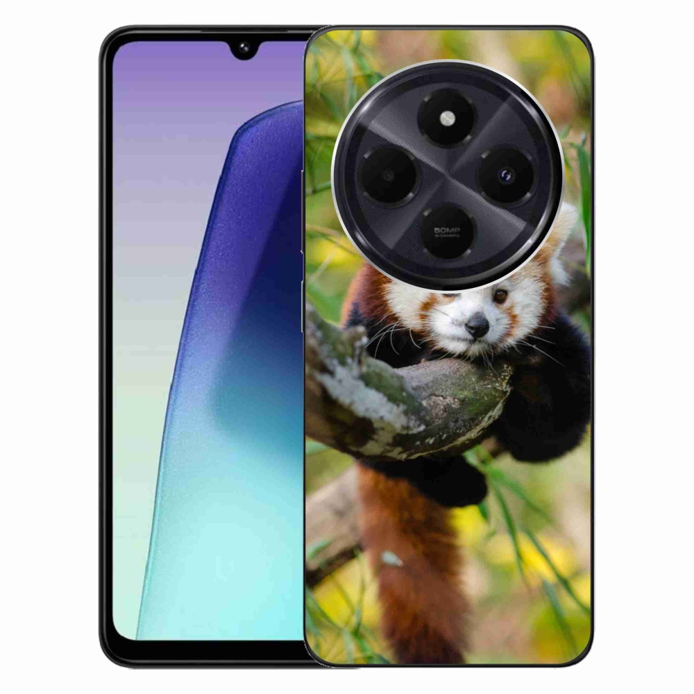 Gelový kryt mmCase na Xiaomi Redmi 14C/Poco C75 - panda červená