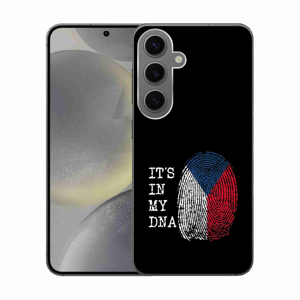 Gelový kryt mmCase na Samsung Galaxy S24 - vlajka otisk prstu černé pozadí