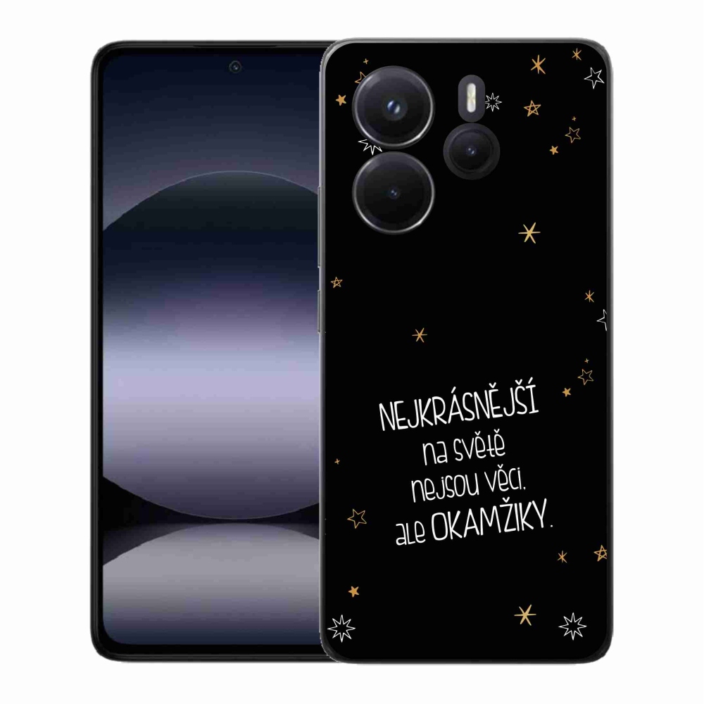 Gelový kryt mmCase na Xiaomi Redmi Note 14 - citát 4 černé pozadí