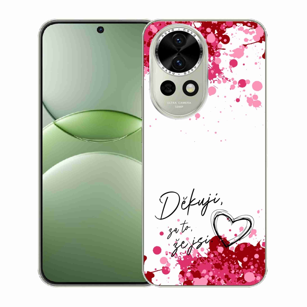 Gelový kryt mmCase na Huawei Nova 13 5G - zamilovaný text 2 bílé pozadí
