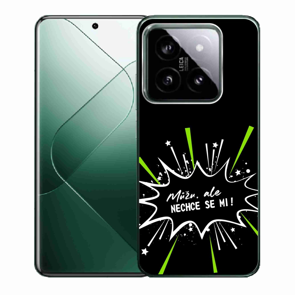 Gelový kryt mmCase na Xiaomi 14 - vtipný text 11 černé pozadí