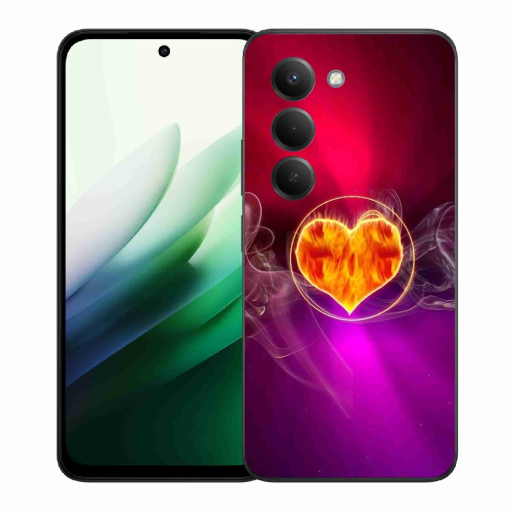 Gelový kryt mmCase na Xiaomi Redmi 15 5G (169mm) - ohnivé srdce