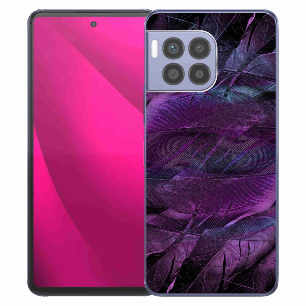 Gelový kryt mmCase na T-Mobile T Phone 2 Pro - fialová pírka