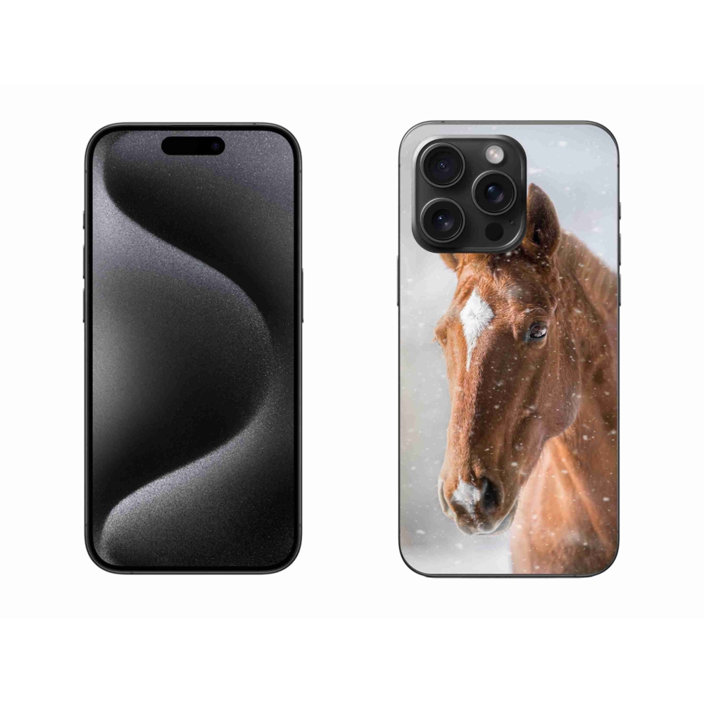 Gelový kryt mmCase na iPhone 15 Pro Max - hnědý kůň 2