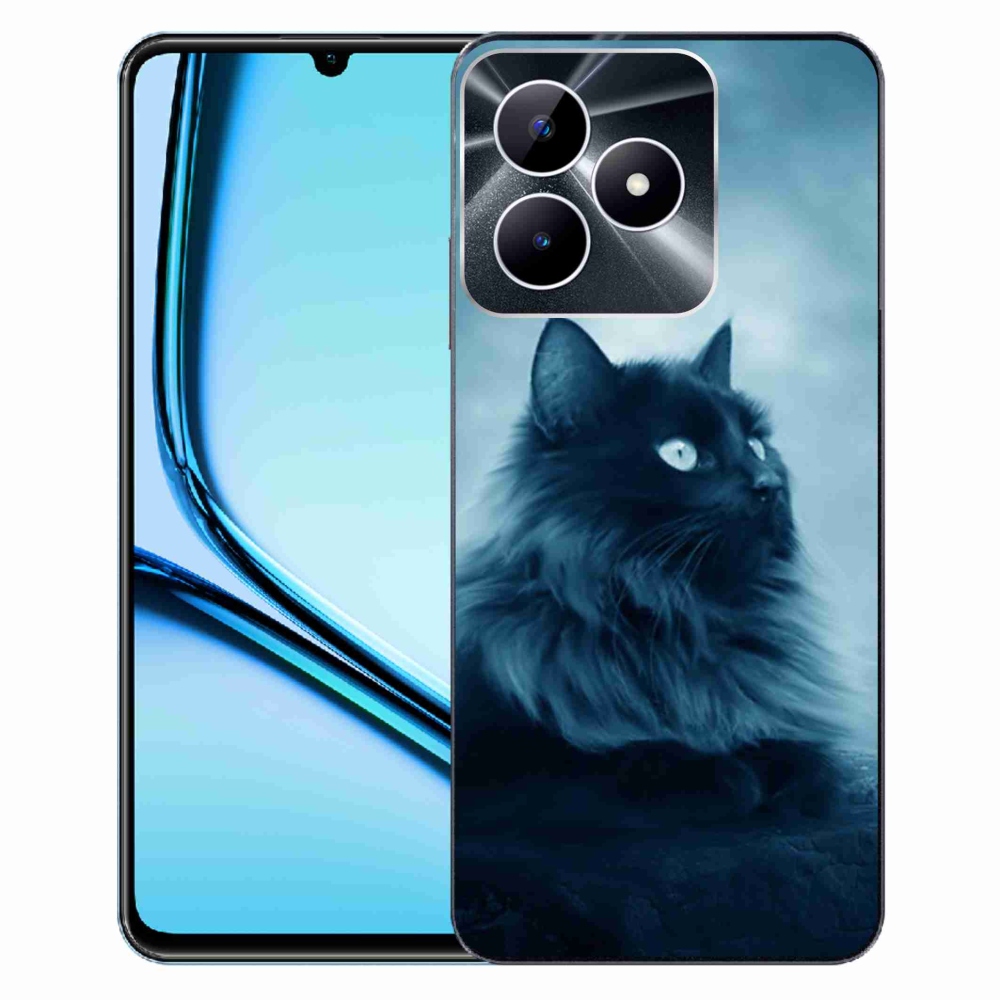 Gelový obal mmCase na Realme Note 50 - černá kočka 1