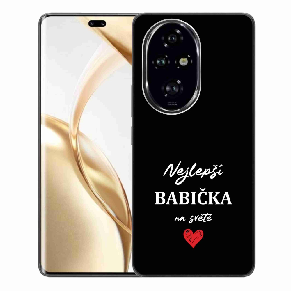 Gelový kryt mmCase na Honor 200 Pro 5G - nejlepší babička 1 černé pozadí