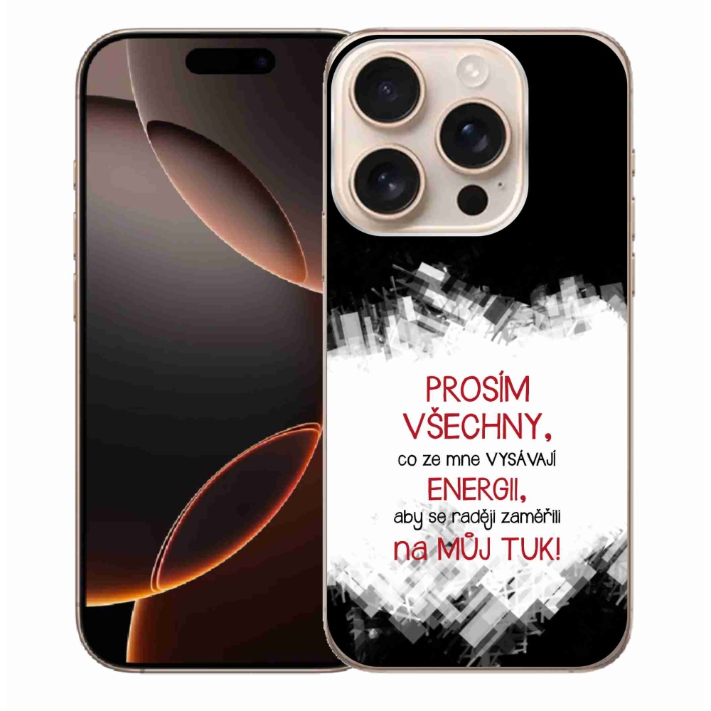 Gelový kryt mmCase na iPhone 16 Pro Max - vtipný text 1 červený