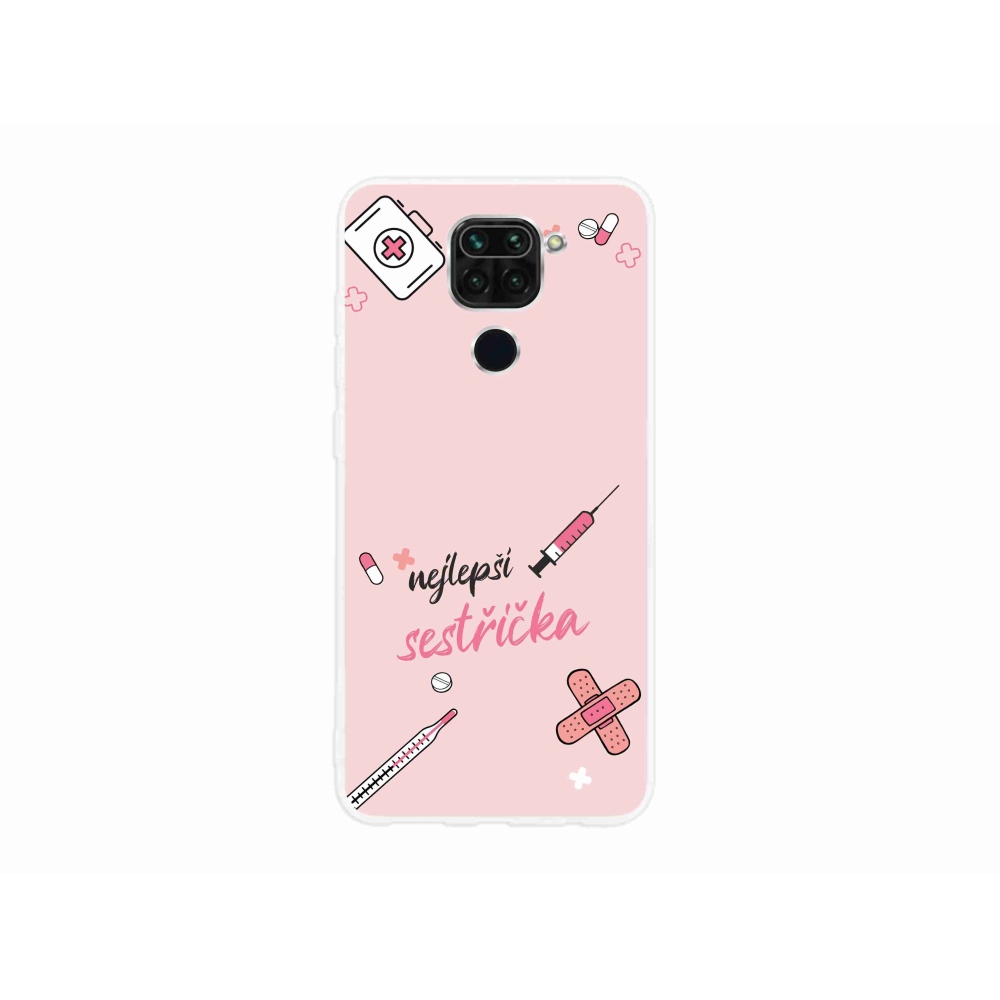 Gelový kryt mmCase na Xiaomi Redmi Note 9 - nejlepší sestřička růžové pozadí