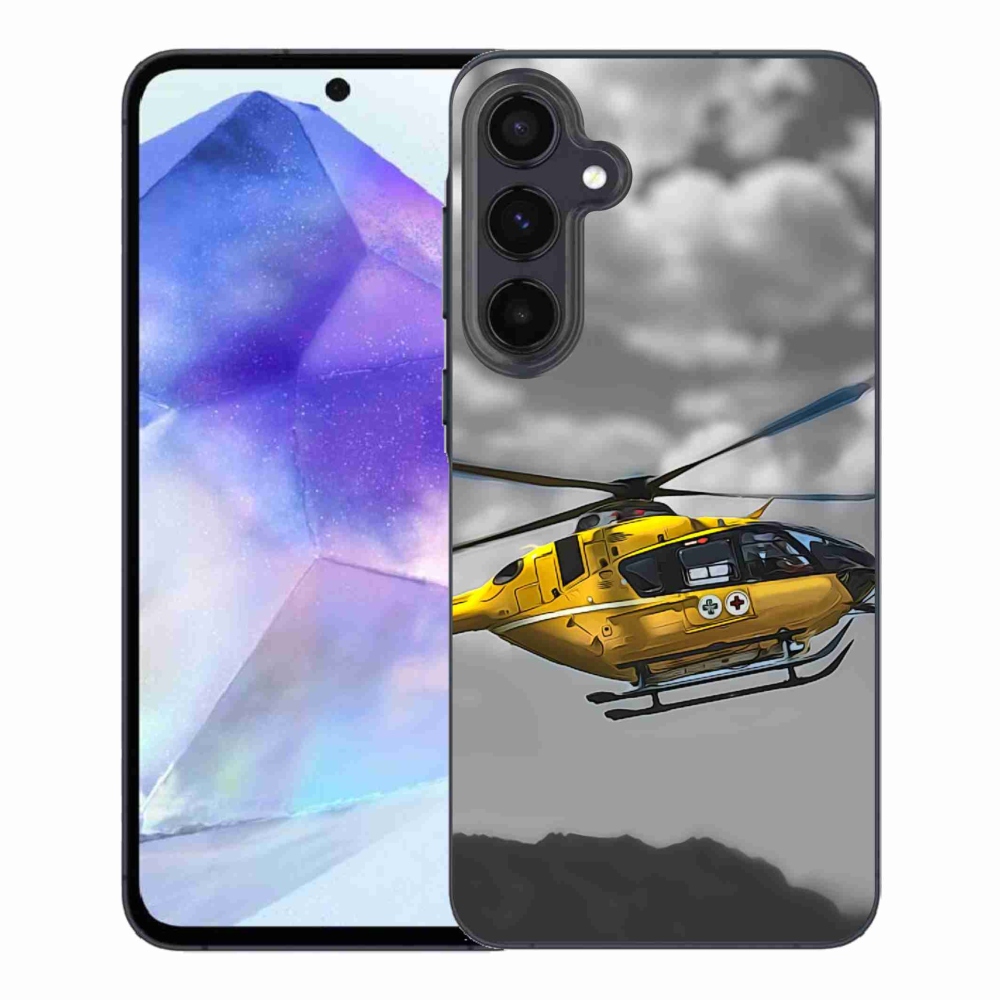 Gelový kryt mmCase na Samsung Galaxy A55 5G - žlutá helikoptéra