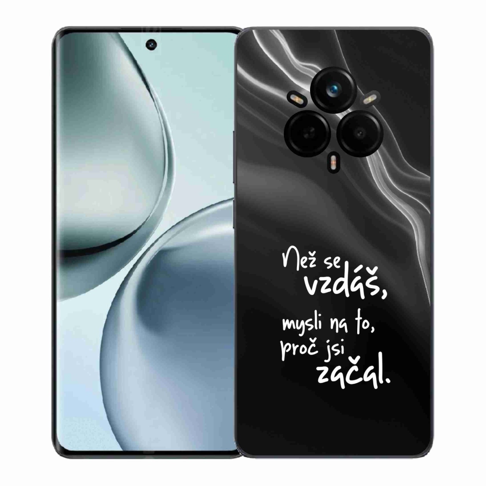 Gelový kryt mmCase na Realme 14 Pro+ 5G - citát 2 černé pozadí