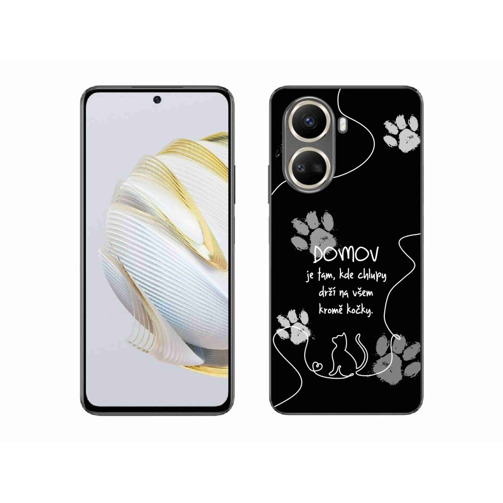 Gelový kryt mmCase na Huawei Nova 10 SE - kočičí motiv černé pozadí