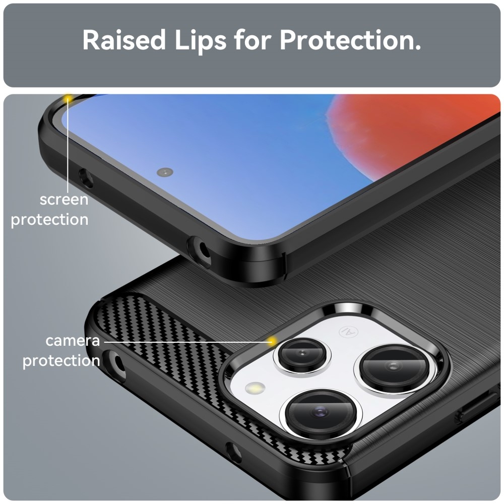 Carbon odolný gelový obal na Xiaomi Redmi 12 4G/5G - černý